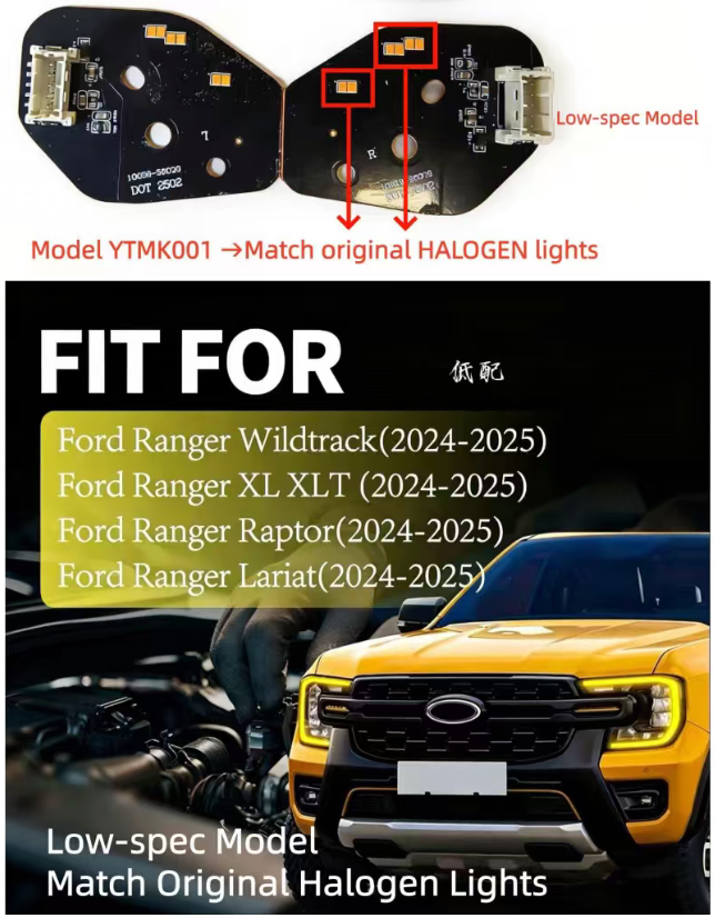 Ford Ranger Next Gen T9 2023+ Amber DRL LED (LOW SPEC)