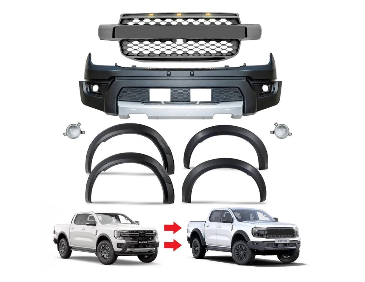Ford Ranger Next Gen T9 (2023+) To Ford Ranger Next Gen Raptor facelift kit