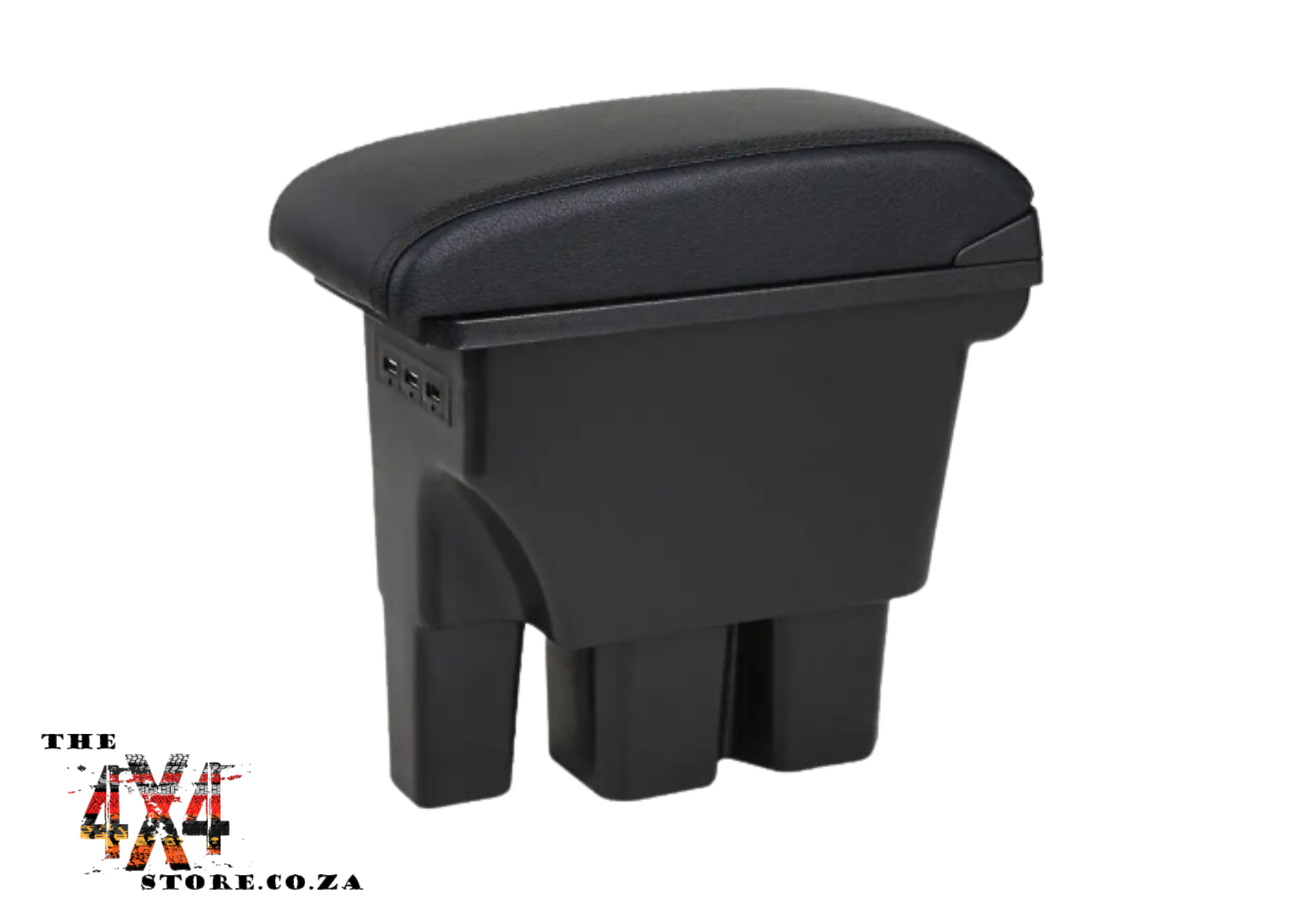 Suzuki Jimny Generation 4 2019+ Centre Console Armrest with 3 USB Adapters Black leather with Black Stitching