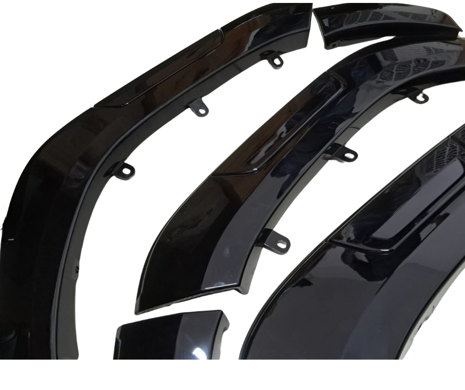 Toyota Hilux Rocco Style Fender Flares / Wheel Arches with Black Insert (2016-2025) Gloss Black