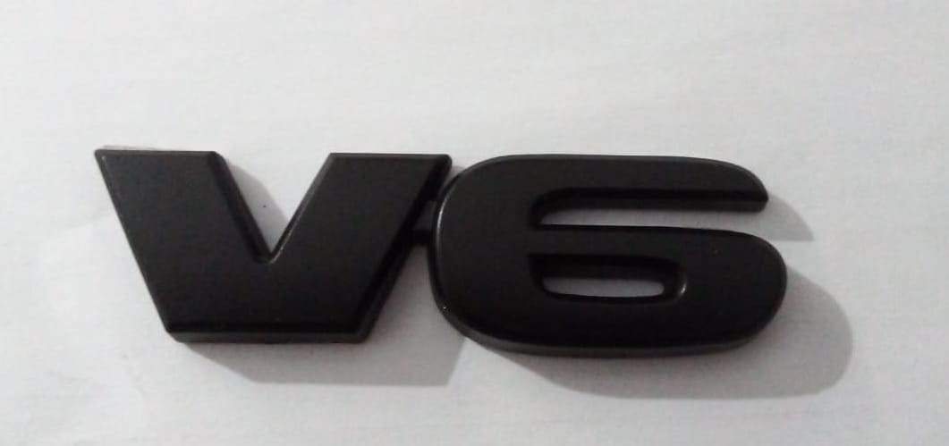 V6 Badge Matt Black