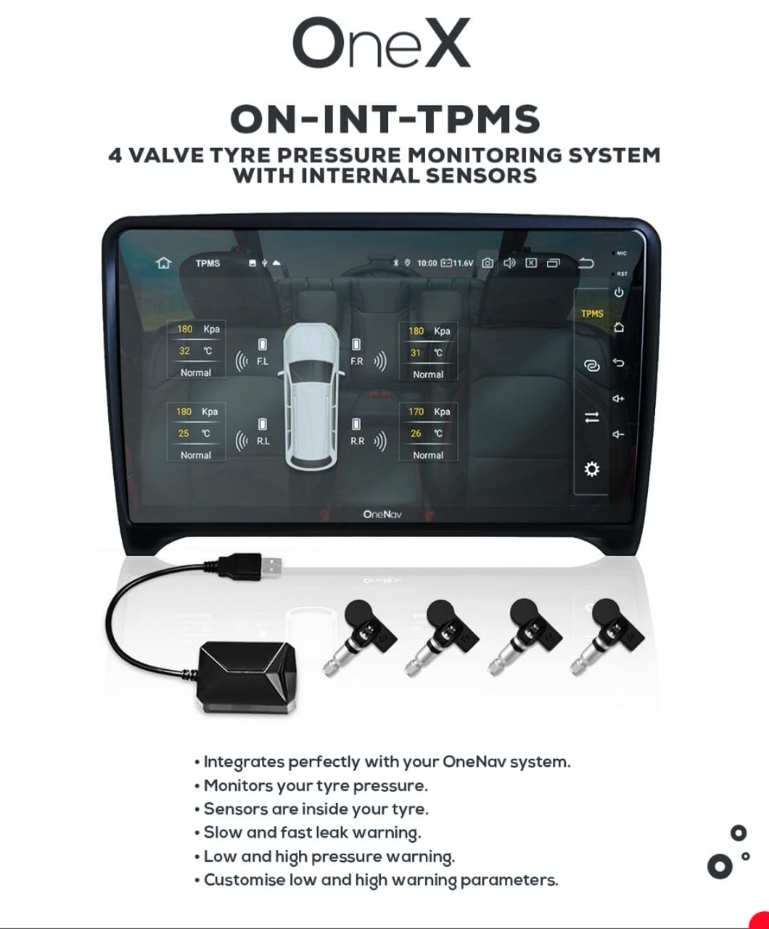 Tyre Pressure Monitoring System for OneNav radio