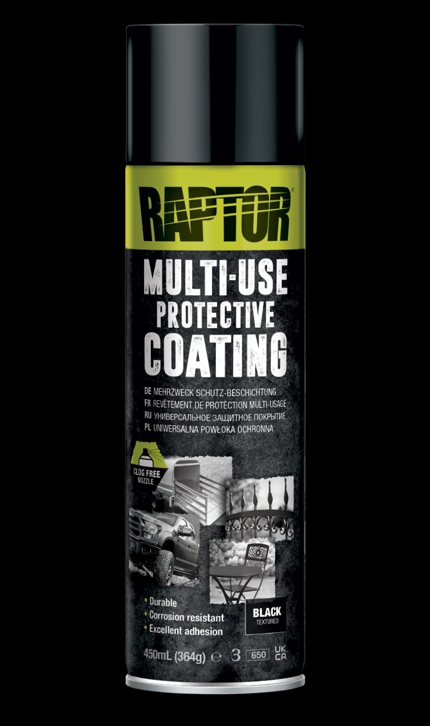 RAPTOR 1K Multi Use Aerosol Protective Coating 450ml Color: Black