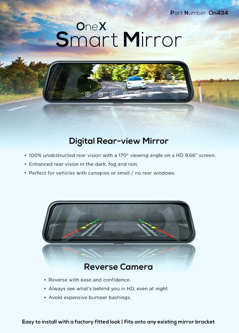 OneX 9.66inch Rear View Monitor with Reverse Camera