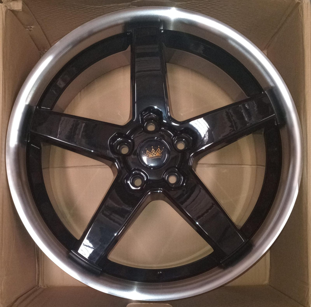 20&quot; Rims Gloss Black With Machine Lip Set Of 4