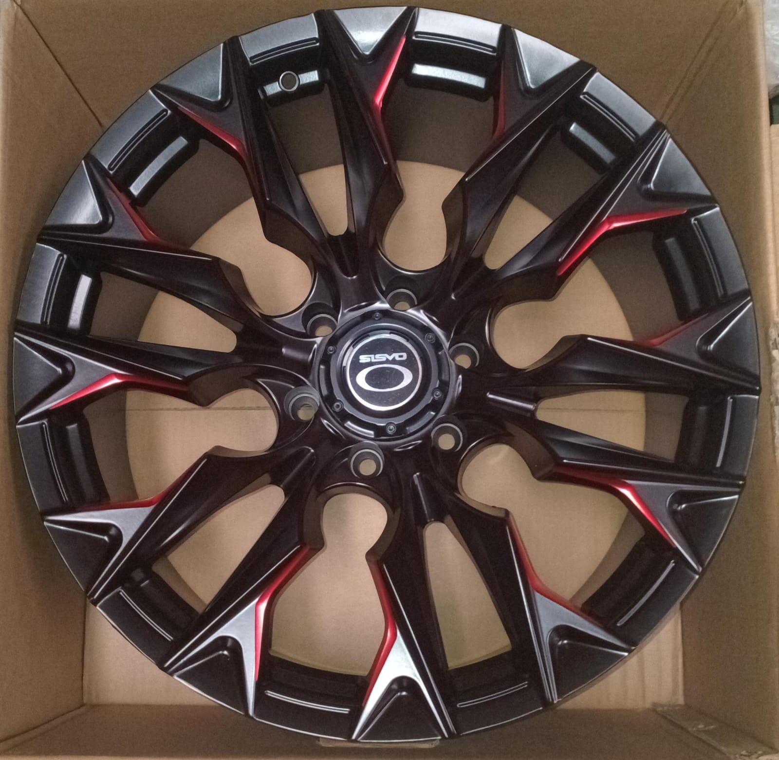 20" Rims Matt Black + Red Milling Set Of 4