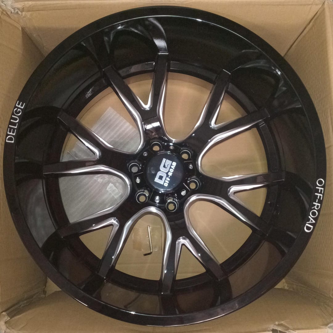 22" Rims Glossy Black + Milling Spoke Set Of 4