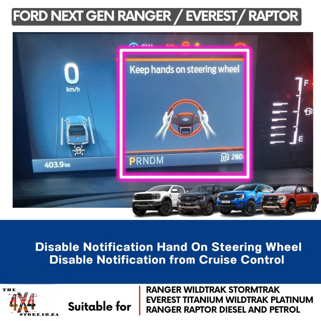 Ford Ranger Next Gen/Everest/Raptor(2023+)Disable Notification Hand On Steering Wheel