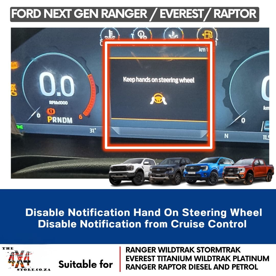 Ford Ranger Next Gen/Everest/Raptor(2023+)Disable Notification Hand On Steering Wheel