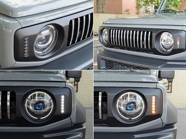 Suzuki Jimny 2019+ Replacement Grill With Chrome Stripes And Side LED