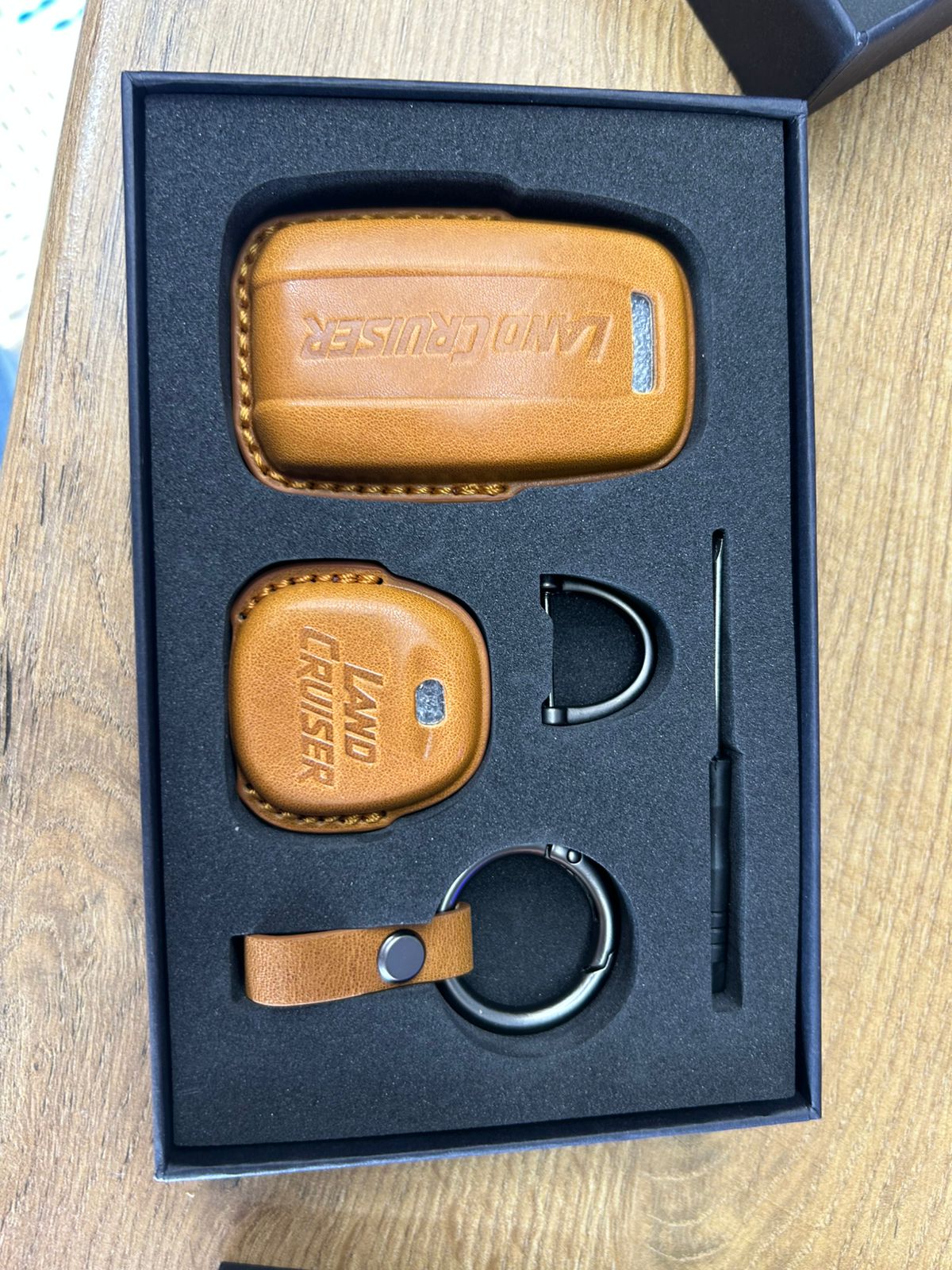 Toyota Land Cruiser Leather Key Cover Tan Color
