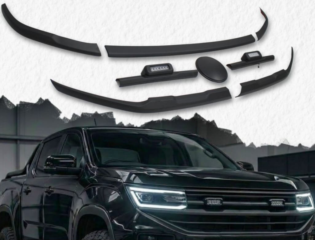 Amarok 2023 Grill cover/ Blackout kit with lights matt black x10