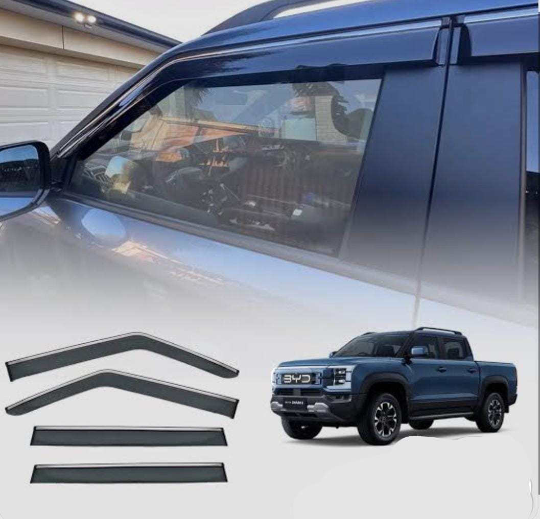 BYD SHARK - Weather Guards Gloss Black with silver strip