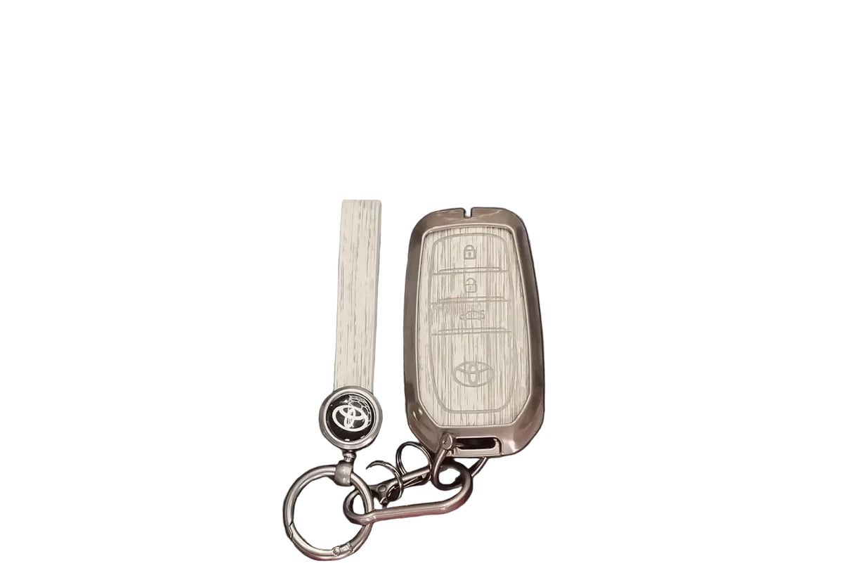 Toyota 3 Botton key less Key Cover Light Grey