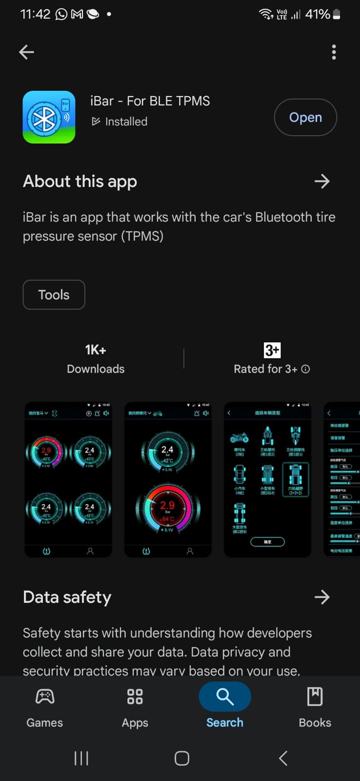 Wifi / Smartphone  Internal Tyre Pressure Sensors – 4 Wheel TPMS