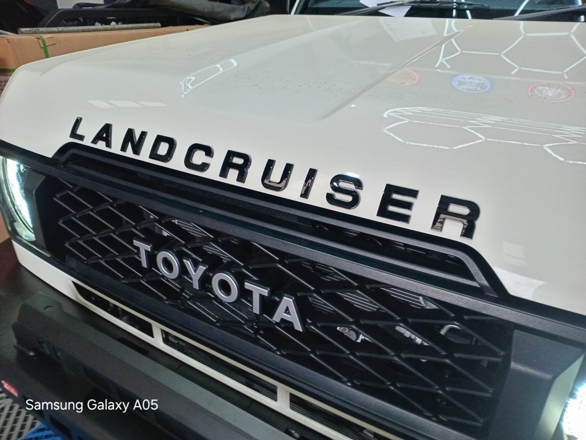 Toyota Land Cruiser Bonnet Lettering Matt Black