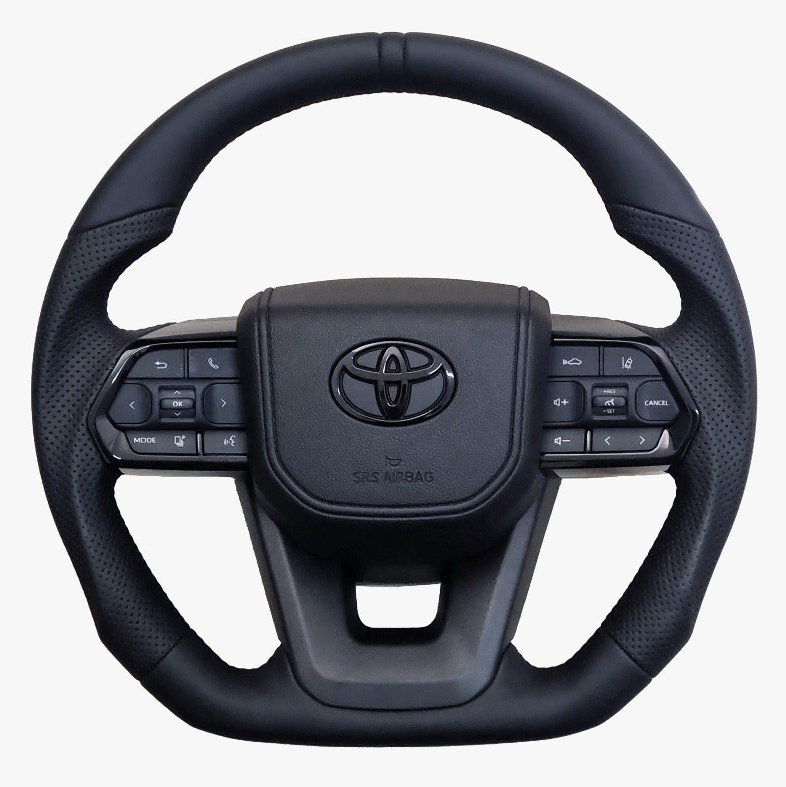 VX300 Toyota Land Cruiser 70 Series Full Leather Steering Wheel - Black Stripe