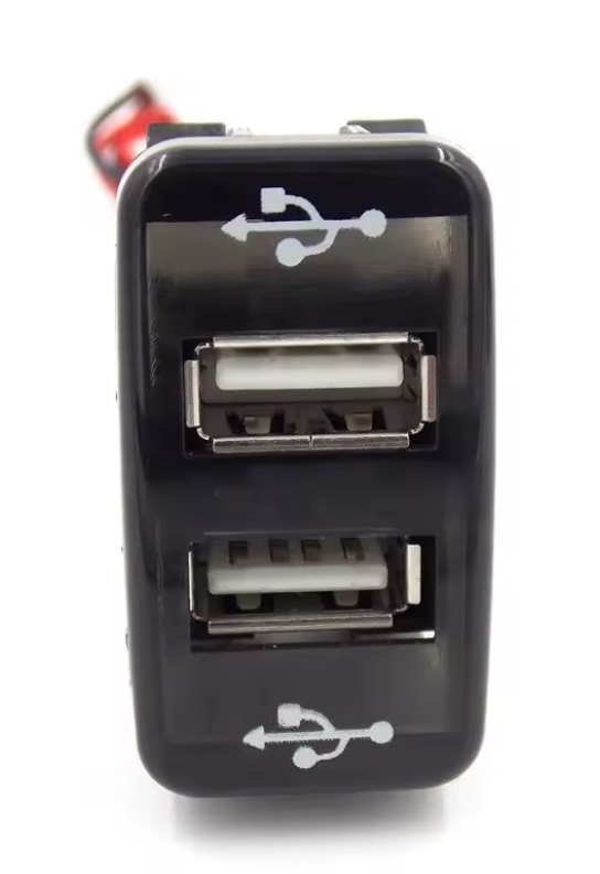 Dual Toyota VIGO 2.1A + 2.1A USB Charger 40x20mm - Blue LED