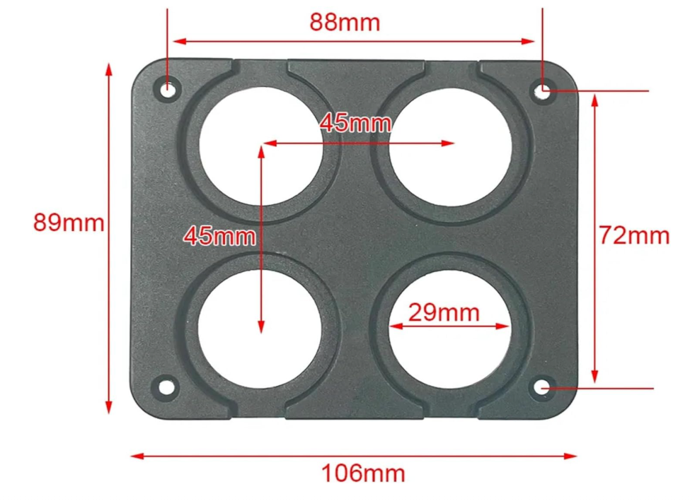 4 Hole Square Panel - Blank