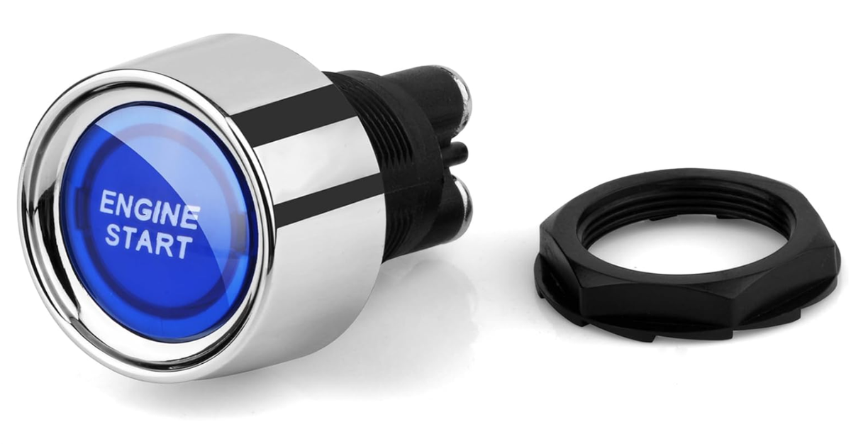 Engine Start Push Button - Red/Blue