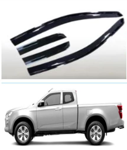 Isuzu Dmax Gen 7 Extra Cab Weather Guards Gloss Black