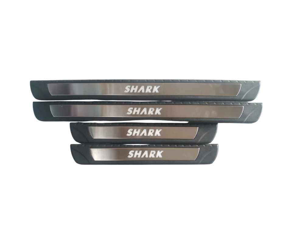 BYD SHARK LED Scuffplate Black and Silver