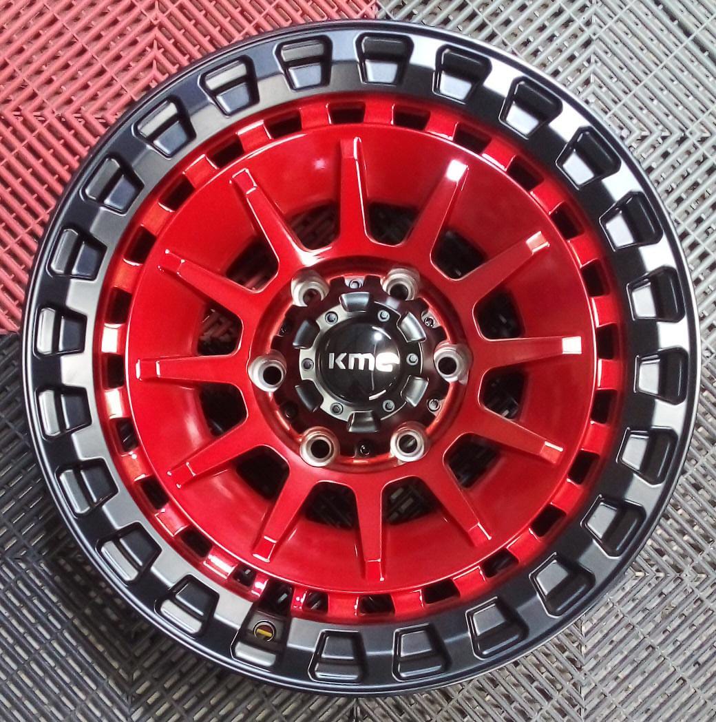 17&quot; Rims Red With Black Ring Set Of 4