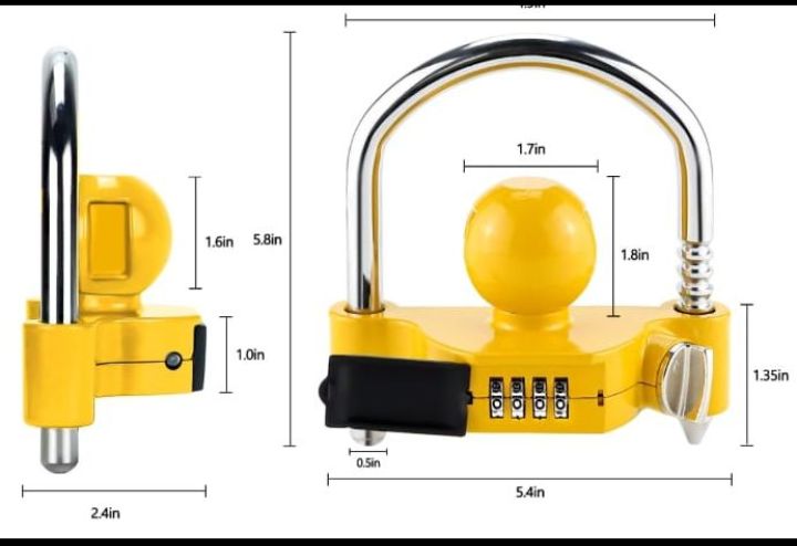 Universal Trailer hitch lock with combination.