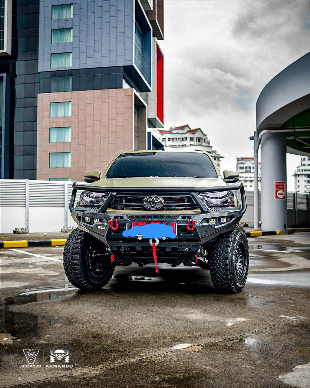 Toyota Hilux 2021+ Spartan Armando Front steel bumper with hoop.