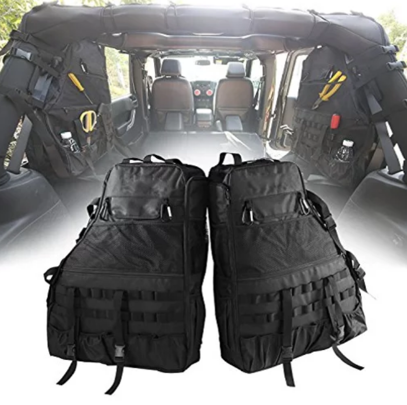 Jeep Wrangler Roll Bar Storage Bag Cage Set Of 2