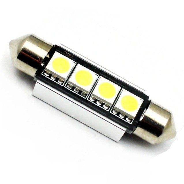 Canbus 4 SMD LED Car Light White 39mm - each