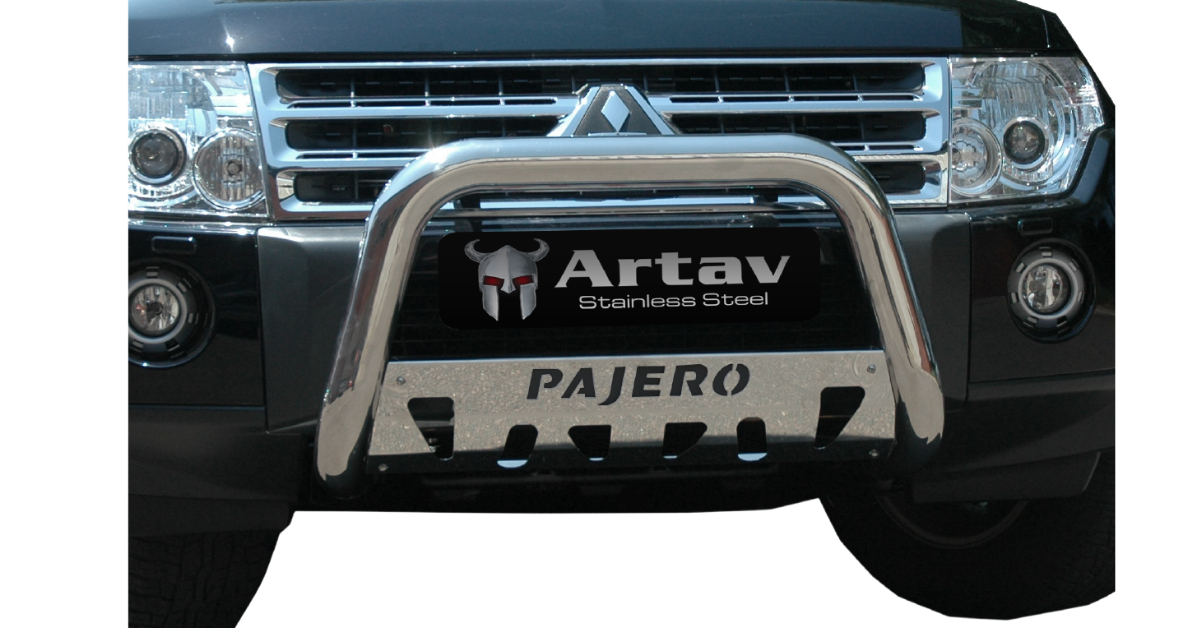 Mitsubishi Pajero Nudge Bar Stainless (Short Wheel &amp; Long Base Models) 2008+