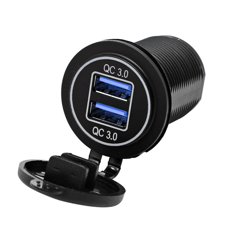 Dual QC3 USB Charger Socket - Blue LED