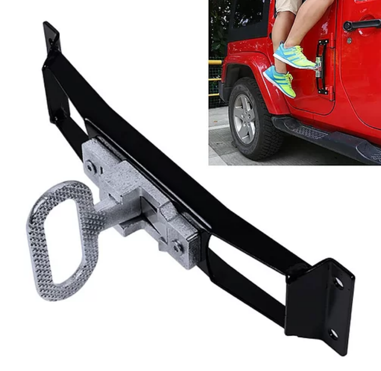 Jeep Wrangler Black Door Pedal Side Step Metal Nerf Bars