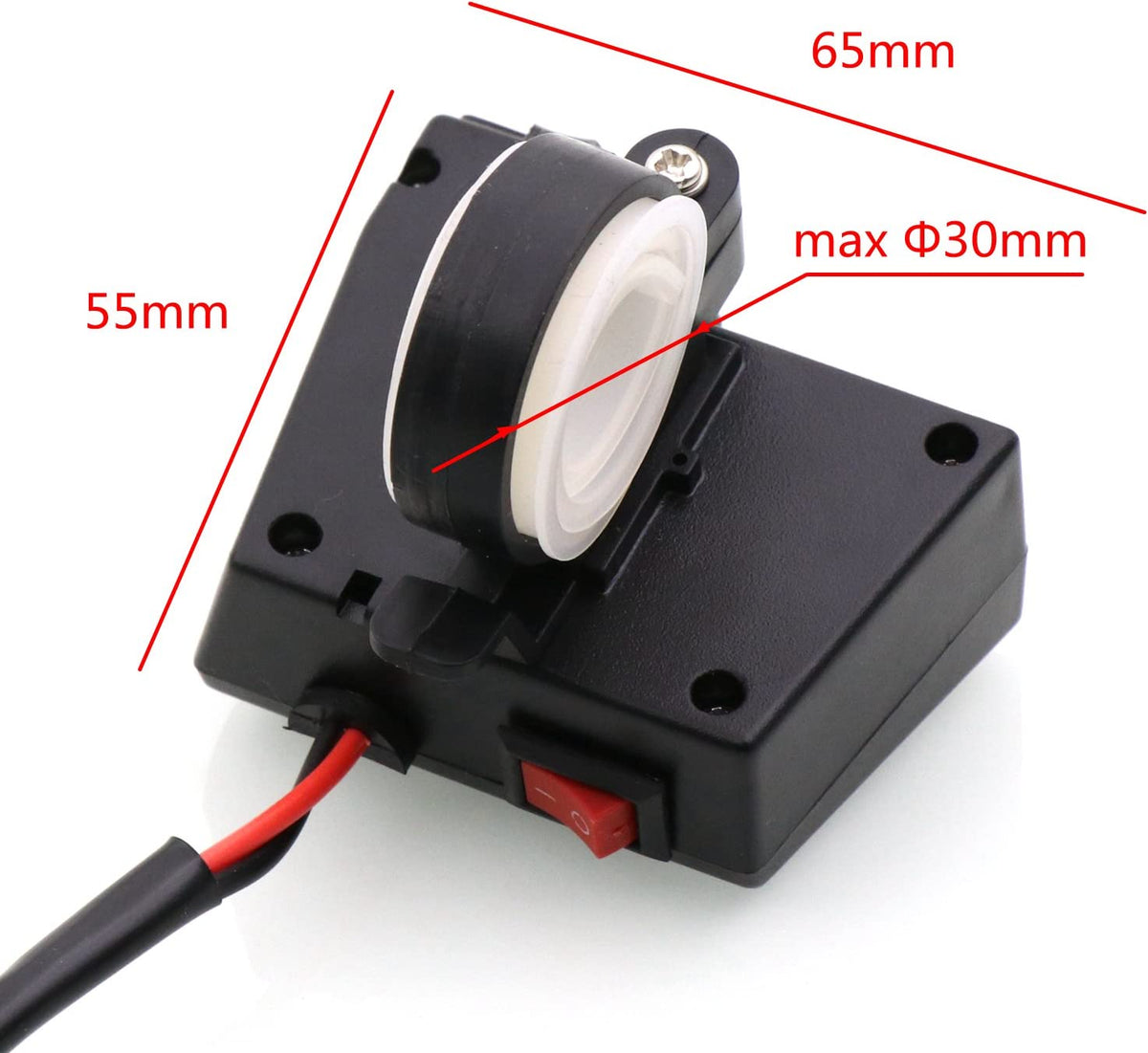 Motorcycle 3.1A USB Charger &amp; Voltmeter - Blue LED