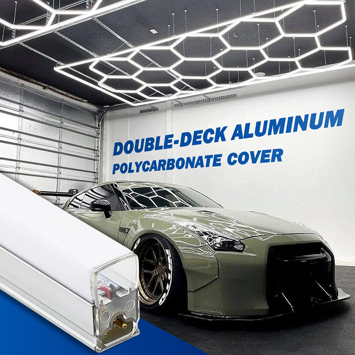 Car Detailing Led Garage Light 15 Hexagonal Grid Systems Shop Lights For Garage/ Workshop With White