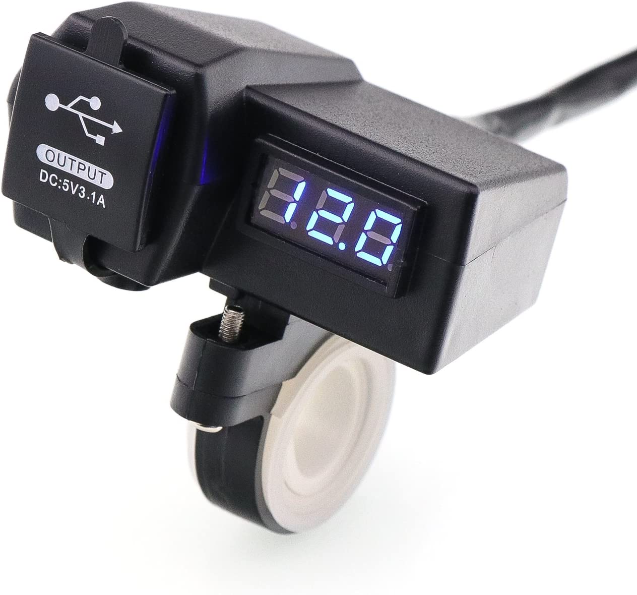 Motorcycle charger with voltmeter LED - the4x4store.co.za