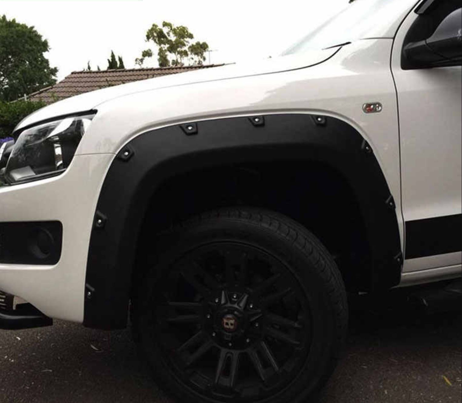 Volkswagen Amarok Fender Flares V2 With Studs Smooth Matt Black 2009-2014