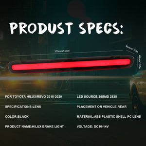 Toyota Hilux Tailgate Brake Light 2016+ Smoked