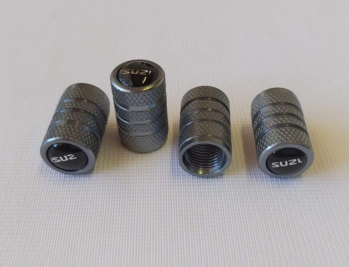 Isuzu Valve Caps Silver Nurling