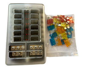 Fuse Box - 1 In And 12 Out With Negative Bus Led Indicator