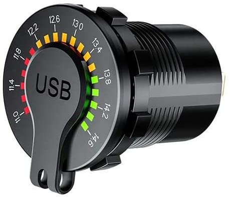 Dual Qc3.0 Usb Charger With Led Digital Voltmeter &amp; On/off Switch