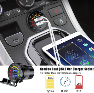 Dual Qc3.0 Usb Charger With Led Digital Voltmeter & On/off Switch