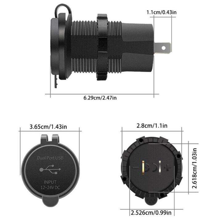 Dual USB Charger QC3.0 + PD Type C and Volt with Switch