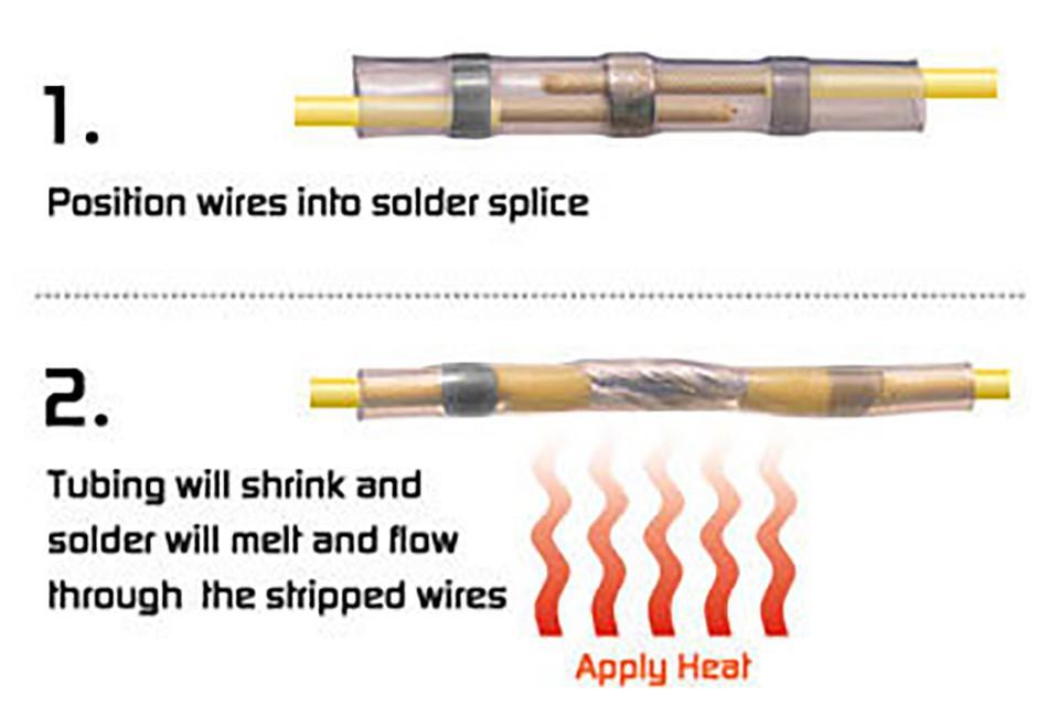 200Pcs Heat Shrink Butt Wire Mix Connector Terminals