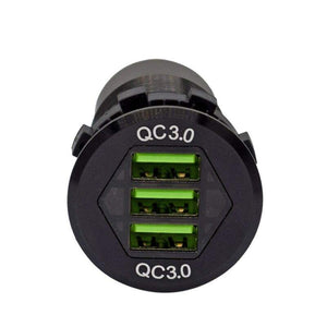 Triple QC3 USB Charger Round