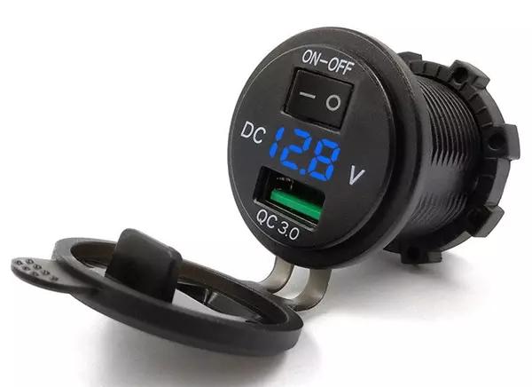 Qc 3.0 Usb Charger With Switch Built In Voltmeter