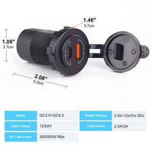 Dual QC4.0 Type -C and QC3.0 USB Charger