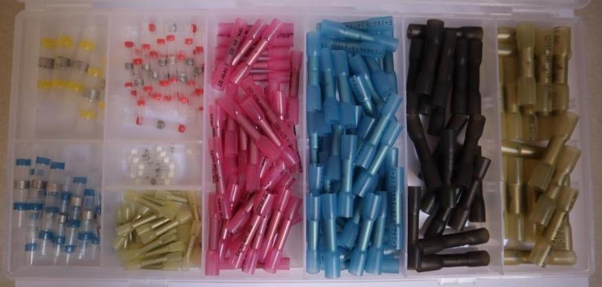 200Pcs Heat Shrink Butt Wire Mix Connector Terminals