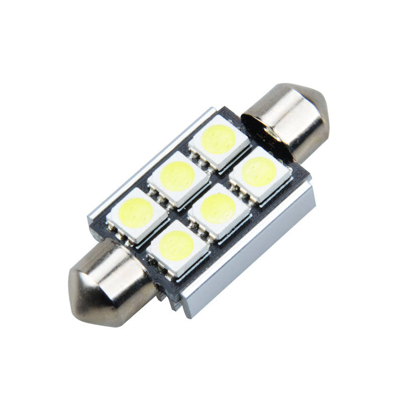 Canbus 6 SMD LED Car Light White 36mm - each